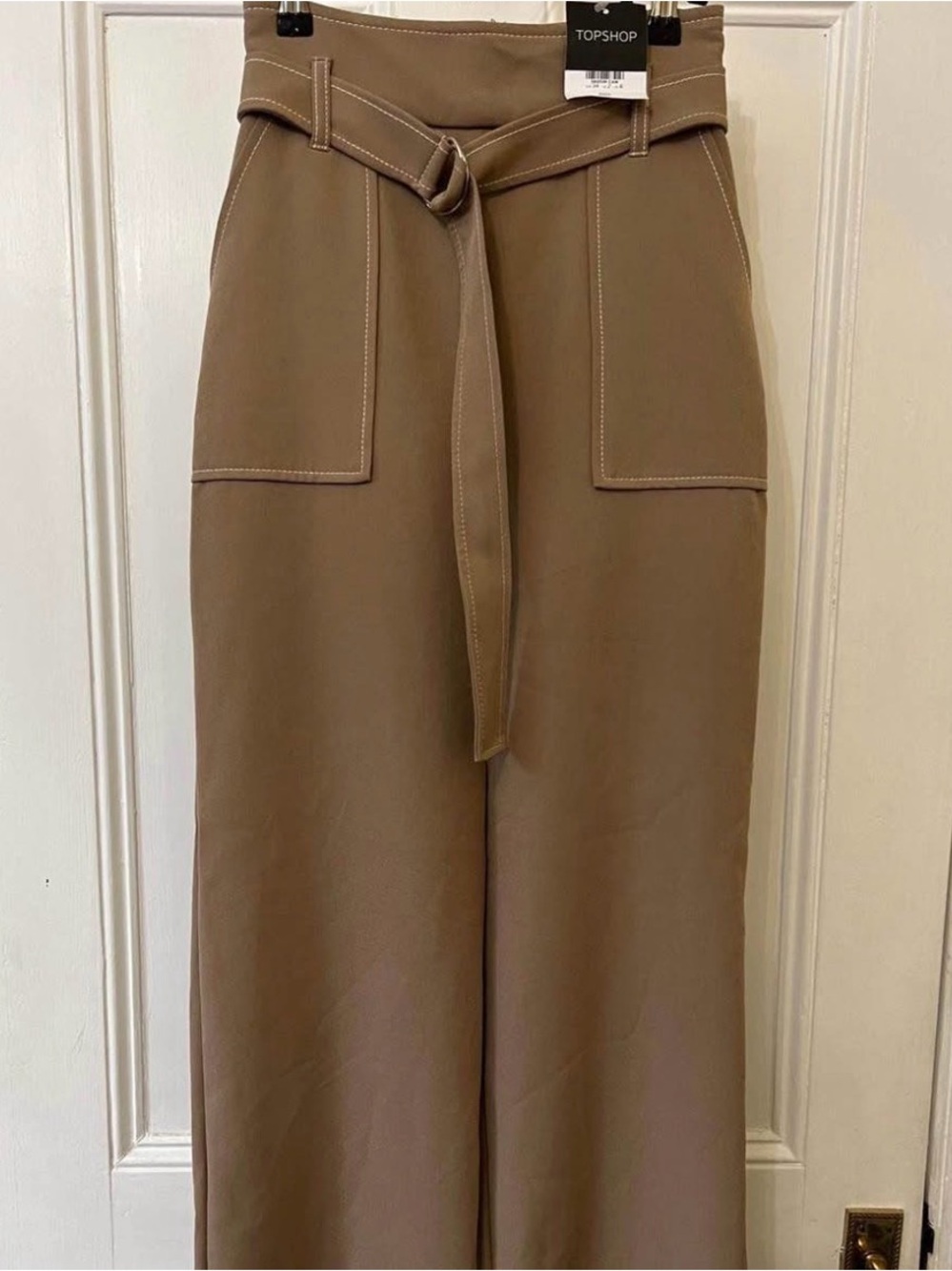 New TOPSHOP Wide Leg Pants with Belt - Camel Colour